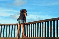 Freedom - Young woman & wind blowing hair royalty free stock image Freedom - Young woman & wind blowing hair royalty free stock image