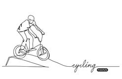 Freestyle Bmx Cycling Vector Sketch Doodle Stock Vector