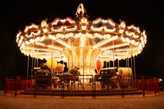 Carousel (Merry-Go-Round) illuminated at night