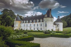 French Chateau of Bussy Rabutin in Burgundy stock image French Chateau of Bussy Rabutin in Burgundy stock image