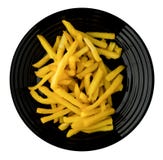 French Fries On A Plate. French Fries Isolated On White Background Stock Image