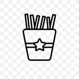 French fries vector linear icon isolated on transparent background, French fries transparency concept can be used for web and mobi stock illustration French fries vector linear icon isolated on transparent background, French fries transparency concept can be used for web and mobi stock illustration