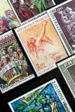French postage stamps in the album stock image French postage stamps in the album stock image