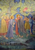 Fresco de Judas Iscariot que besa a Jesús fotos de archivo Fresco de Judas Iscariot que besa a Jesús fotos de archivo