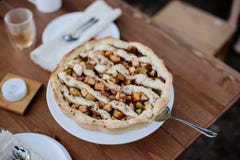 American apple pie top view. stock photo American apple pie top view. stock photo