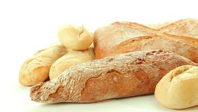 Fresh baked group of different bread products