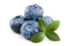 Fresh Blueberry With Leaf Isolated On White Background Royalty Free Stock Photos