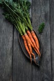 Fresh carrots on wooden table Royalty Free Stock Images Fresh carrots on wooden table Royalty Free Stock Images