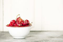 Fresh cherries in bowl Stock Image Fresh cherries in bowl Stock Image