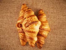 Fresh croissants on a dark background Royalty Free Stock Photography Fresh croissants on a dark background Royalty Free Stock Photography