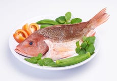 Fresh Fish On Plate Royalty Free Stock Photos