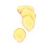 Fresh ginger root with sliced on white background for herb and m stock photo Fresh ginger root with sliced on white background for herb and m stock photo