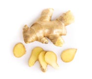 Fresh ginger root with sliced on white background for herb and medical product concept royalty free stock photos Fresh ginger root with sliced on white background for herb and medical product concept royalty free stock photos