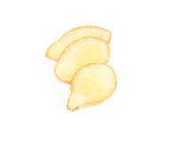 Fresh ginger root sliced on white background for herb and medical product concept royalty free stock photos Fresh ginger root sliced on white background for herb and medical product concept royalty free stock photos