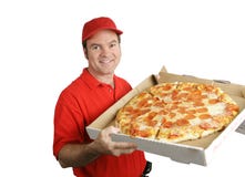 Fresh Hot Pizza Delivered Stock Photography Fresh Hot Pizza Delivered Stock Photography