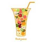Fresh juice or cocktail illustration concept. stock illustration Fresh juice or cocktail illustration concept. stock illustration