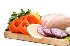 Fresh Meat With Vegetables Stock Image