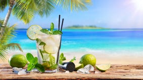 Fresh Mojito Drink On Table Stock Image Fresh Mojito Drink On Table Stock Image