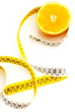 Fresh orange with measuring stock photo Fresh orange with measuring stock photo