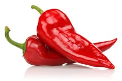 Fresh Red Pepper Isolated On White Stock Photo