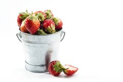 FRESH STRAWBERRIES IN A BUCKET II stock photos FRESH STRAWBERRIES IN A BUCKET II stock photos