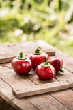 Fresh sweet red pepper on old wooden background Stock Image Fresh sweet red pepper on old wooden background Stock Image