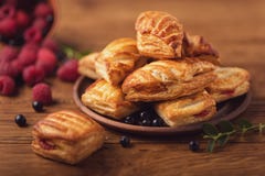 Fresh tasty pastries with raspberry jam stock photography Fresh tasty pastries with raspberry jam stock photography