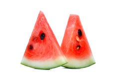 Fresh two sliced red watermelon isolated on white Stock Photo Fresh two sliced red watermelon isolated on white Stock Photo