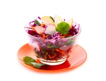 Fresh Vegetarian Salad With Red Cabbage Royalty Free Stock Image