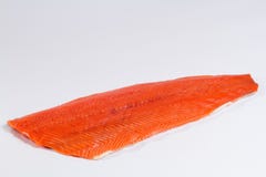Fresh Whole Salmon Fillet on White Background stock images Fresh Whole Salmon Fillet on White Background stock images