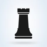 Freux silhouetté de pièce d'échecs noir d'icône de vecteur illustration stock Freux silhouetté de pièce d'échecs noir d'icône de vecteur illustration stock