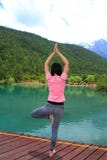 Fridsamt lyckligt liv oförsiktig asiatisk kinesisk kvinnayoga royaltyfri bild Fridsamt lyckligt liv oförsiktig asiatisk kinesisk kvinnayoga royaltyfri bild