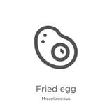 fried egg icon vector from miscellaneous collection. Thin line fried egg outline icon vector illustration. Outline, thin line royalty free illustration fried egg icon vector from miscellaneous collection. Thin line fried egg outline icon vector illustration. Outline, thin line royalty free illustration