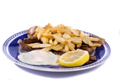 Fried Potatoes With Egg And Meat Royalty Free Stock Photography