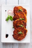 Fried Salmon And Sweet Potato Patties Royalty Free Stock Images