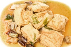 Fried Tofu With Mushroon Stock Images