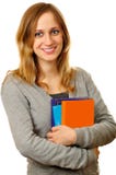 Friendly Female Student With Books Royalty Free Stock Photo