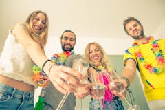 Friends celebrating with champagne royalty free stock photo Friends celebrating with champagne royalty free stock photo