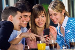 Friends Having Fun With Smartphones Stock Photo Friends Having Fun With Smartphones Stock Photo