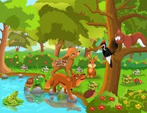 Friendship between forest animals royalty free illustration Friendship between forest animals royalty free illustration