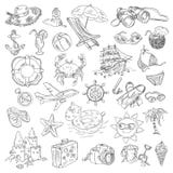 Frihandsteckningssommarsemester stock illustrationer Frihandsteckningssommarsemester stock illustrationer