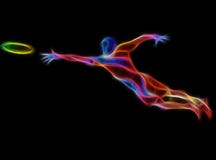 Frisbee спортсмена бросая цветастая иллюстрация иллюстрация штока Frisbee спортсмена бросая цветастая иллюстрация иллюстрация штока