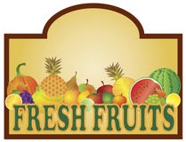 Frische Frucht-Standplatzsignage-Abbildung lizenzfreie abbildung Frische Frucht-Standplatzsignage-Abbildung lizenzfreie abbildung