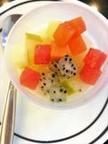 Frischer Puddingobstsalat Frischer Puddingobstsalat lizenzfreies stockfoto Frischer Puddingobstsalat Frischer Puddingobstsalat lizenzfreies stockfoto