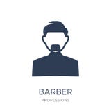 Friseurikone Modische flache Vektor Friseurikone auf weißem Hintergrund stock abbildung Friseurikone Modische flache Vektor Friseurikone auf weißem Hintergrund stock abbildung