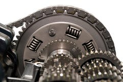 Frizione del motociclo con la catena e gli ingranaggi di azionamento Fotografia Stock Frizione del motociclo con la catena e gli ingranaggi di azionamento Fotografia Stock