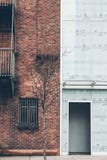 Front View Building/Houses. Old Brick and Glass side by side stock photography Front View Building/Houses. Old Brick and Glass side by side stock photography