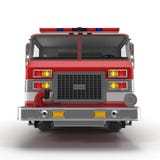 Front view Fire Rescue Truck isolated on white. 3D illustration stock illustration Front view Fire Rescue Truck isolated on white. 3D illustration stock illustration