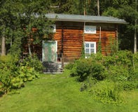 Front yard and hut in cultural reserve area Gallejaur in Norrbotten, Sweden Stock Photos Front yard and hut in cultural reserve area Gallejaur in Norrbotten, Sweden Stock Photos