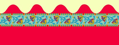 Frontera tradicional india con color rojo stock de ilustración Frontera tradicional india con color rojo stock de ilustración